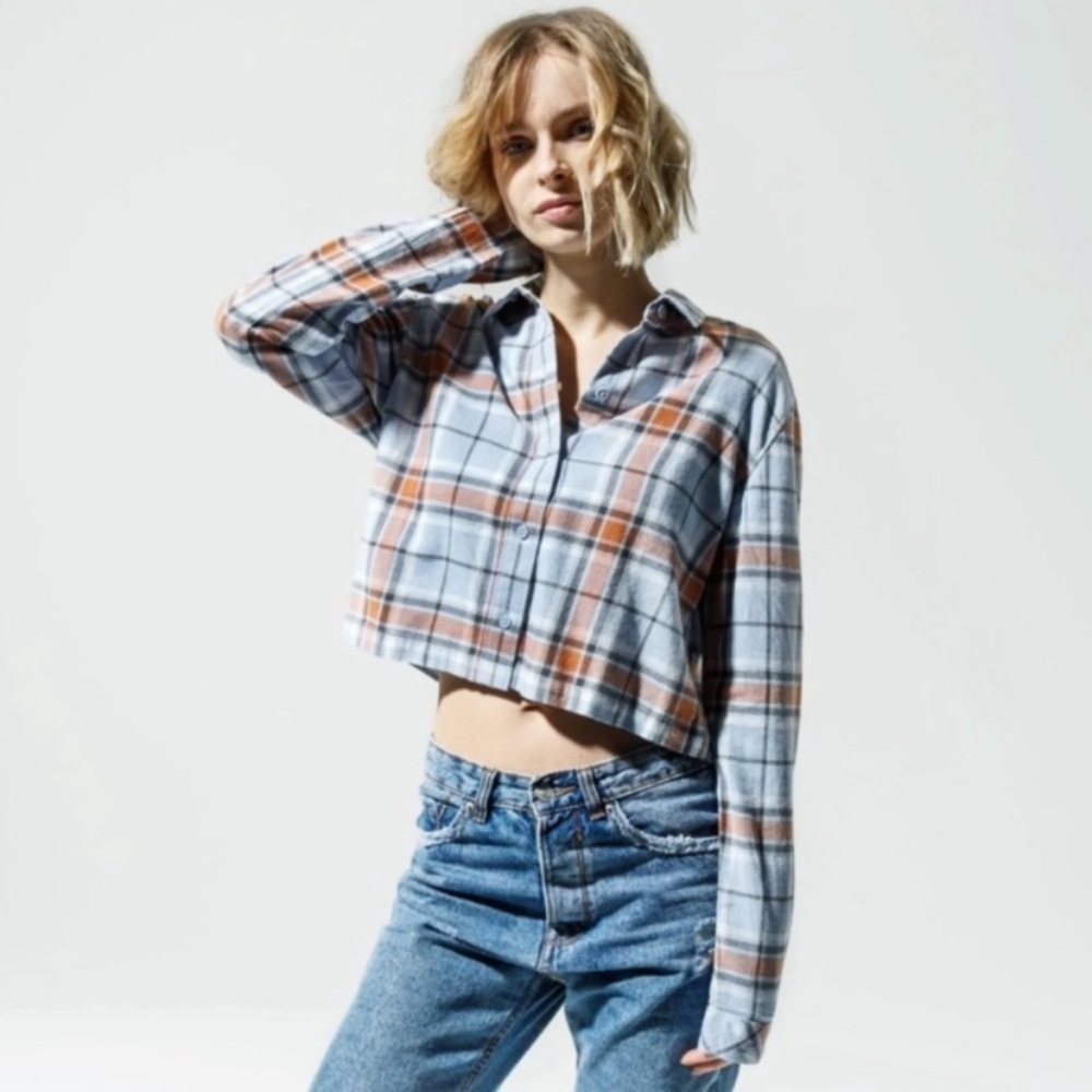 Vans Box Car II Plaid Flannel Cropped Shirt